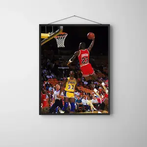 Michael Jordan Dunk Art: NBA Legend Poster, Motivational Sports Decor