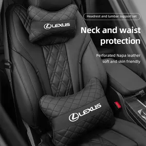 Car Seat Neck Pillow Headrest Lumbar Waist Support Cushion Car Accessories For Lexus F-SPORT ES RX NX LS UX LM LX GX LC RZ IS CT GS RC HS SC TX LBX IS300 RX350 LS500 LX600 NX260 CT200