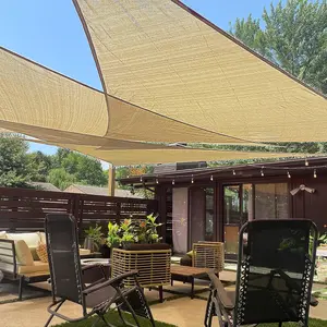 LOVE STORY 12' x 12' x 12' Triangle Sun Shade Sail Canopy UV Block Sand Color for Outdoor Patio Garden Backyard Custom Size Available