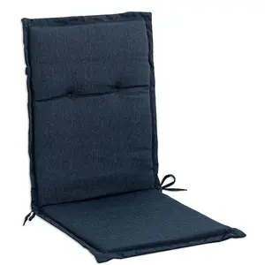 Indoor High  Rocking Chair Cushions for Glider and Swivel Rocker, Outdoor Replacement Highback Dining Seat Pads with  Elastic and Ties, 18" x 42" x 1.5", Navy Blue, Set of 1