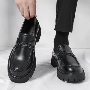 Men’s 2026 Platform Loafers – Chunky Patent Leather Dress Shoes, Height Increasing Oxfords for Barbers & Streetwear3061