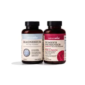 NatureWise Menstrual Support Duo Supplement - Probiotics & Magnesium for Menstrual Support for Women Edible Dietary