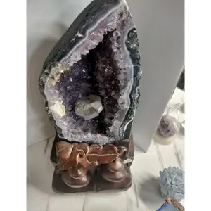 31.12lb Natural Amethyst Geode Quartz Cluster Crystal Specimen - Healing Home Decor Statue, Home Supplies Accent Piece