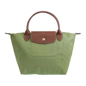 Longchamp Le Pliage 23 Embossed Logo Tote Bag in Canvas and Leather with Snap Closure for Men and Women