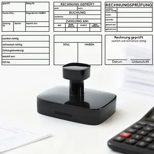 Financial Office Efficiency Stamp, Multifunctional Verification Stamp + Calculator, Bill Review, Accounting Process, One-Click Rechnung Gepüft