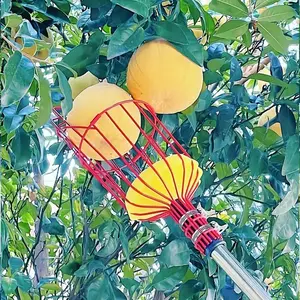 Metal High-altitude Fruit Picker Claw Mechanism Tool with Durable Metal Build, Outdoor Garden Basket for Peaches, Pears & Oranges on Elevated Branches, No Power Needed, Home Improvement Equipment