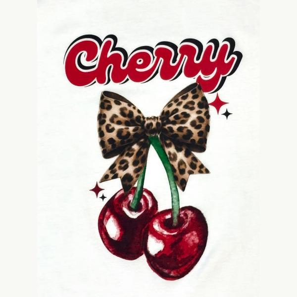 Women's Cherry Cheetah Print Ribbon Shirt - Top for Women - YoYo5 Comfort Cotton