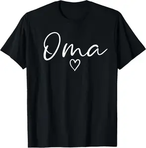 100% Cotton Oma Gifts For Women Grandma Heart Mother's Day Oma T-Shirt