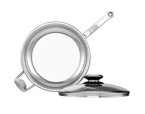 Professional Platinum Gourmet Skillet with Cover - 1000-2000ml T304 Stainless Steel Waterless Cooking Healthy Flavorful Cooking for Life