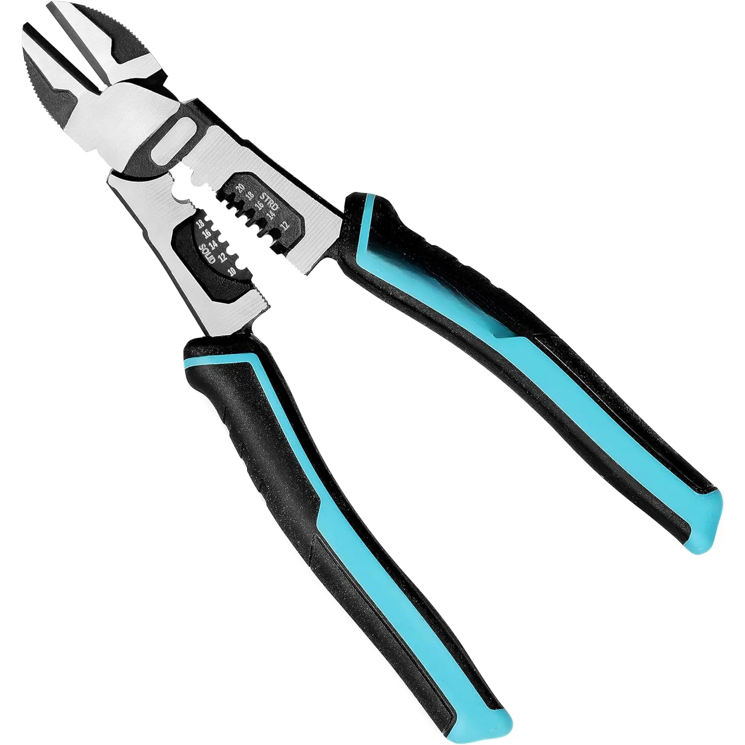 4-in-1 Diagonal  Pliers, 8" Multifunction Heavy Duty Side- Pliers with Wire Stripper, Wire Cutters with  Handle for Electricians and Homes