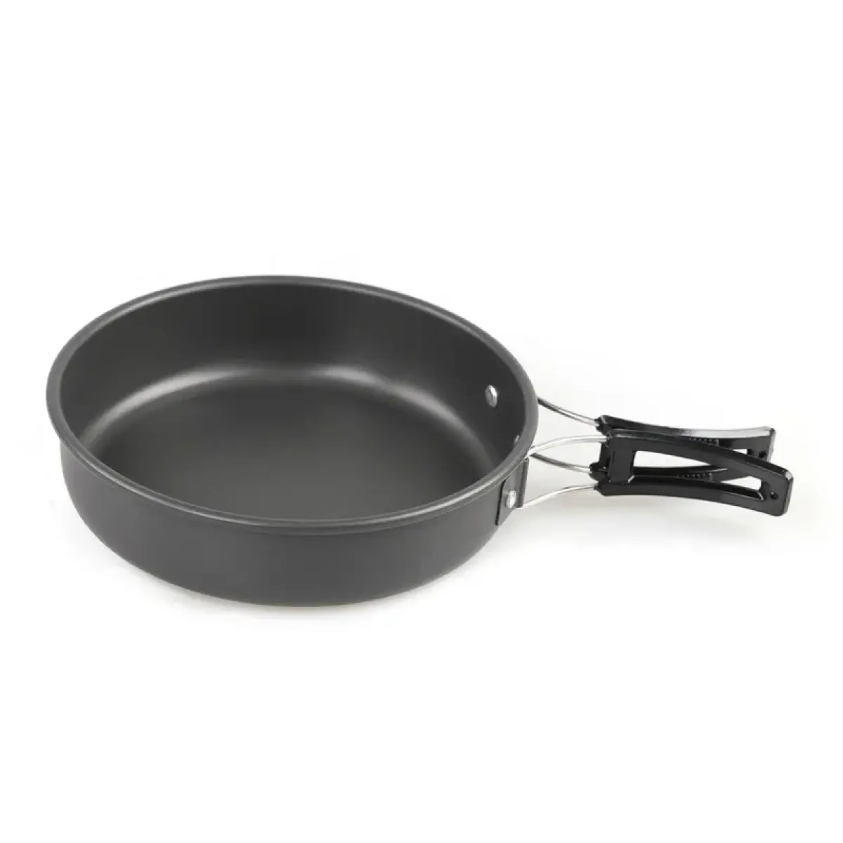 Lightweight Camping Frying Pan, Portable Hard Alumina Cookware for Hiking with a Foldable Handle (M, L, XL), Aluminum Alloy, Backpacking, Folds Up For Compact Packing, Picnic Cookware