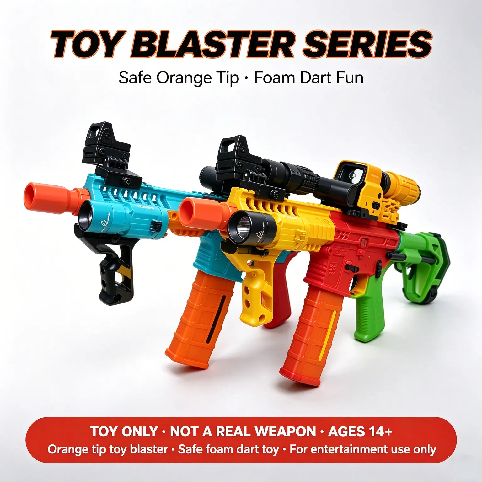 Foam Dart Launcher - ABS Plastic SLR Blaster Toy with Orange Safety Tip, for Desktop Decor & Backyard Entertainment, Ages 14+ (Hobby Collectible)