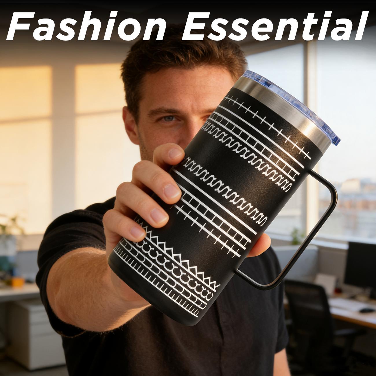 24 Oz Stainless Steel Hidden Message Funny Tumbler Cup with Handle Birthday Gifts for Women Men, Keep Cold, Hot & Ice, Flasks funny Tumbler Drinkware Tea Iced  , Sarcastic Design Coffee Cug for Coworkers & Work