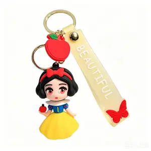DISNEY Snow White and Elsa Keychains – Cute Princess Charm Set for Keys and Bags, Perfect Gift for Disney Fans