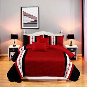 【Mother's day Sale】Farmhouse 9-Piece Bedspread Quilt Set – Bamboo Microfiber. 2-in-1: Lightweight Quilt in Summer, Cozy Bedspread Year-Round. Includes 2 print + 4 solid curtains + 2 pillowcases. Fade resistant | Queen/King/Cal-King