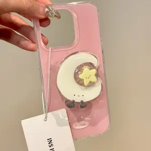 Moon Star Phone Stand, Fashion Cute Mobile Accessories, Adjustable Foldable Sticky Holder, Phone Holder Design, Office & Daily Use, Perfect Gift, Phone Mount Holder