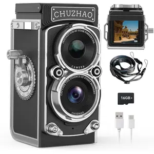 Mini  Digital Camera, Portable Retro -Lens Reflex Style Digital Camera with 16GB Card, 12MP Photos, Autofocus, 1080P FHD Video, 1000mAh  and Dual Filters,  for Boys & Girls