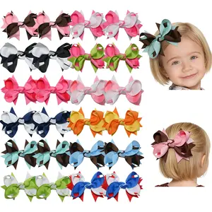 JoyBowie 12pcs Colorful Soft Ribbon Bow Hair Accessory for Girls, with Alligator Clip, Suitable for Baby Girls to Match Various Hairstyles