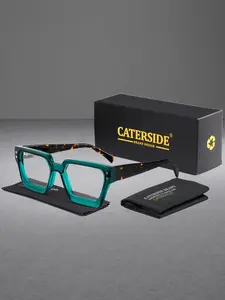 CATERSIDE 1 Pair Fashion Thick-Frame Square Glasses，Anti-Blue Light Acetate Glasses Frame,  Lightweight Comfortable Design, Unisex for Outdoor Cycling Travel Music Festivals Street Photography