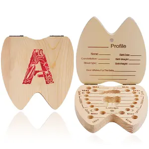 Durable Wooden Tooth Storage Box, Dustproof & Waterproof Design, Perfect Gift for Kids, Customizable Engraving Available, Room Decoration, Decoration Items