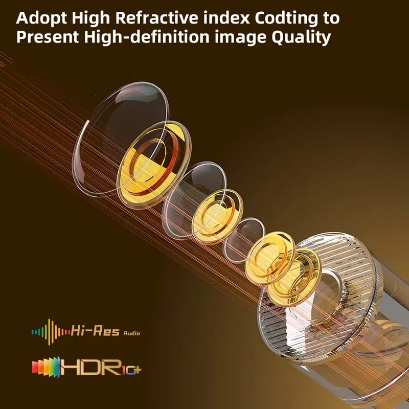 XBJ Diamond Projector 24/5G WiFi 360 Degree HD LED Multifunctional Projector with Built-in Speaker for Home Cinema Outdoor Use and 4K Decoding Ideal Holiday Gift 6