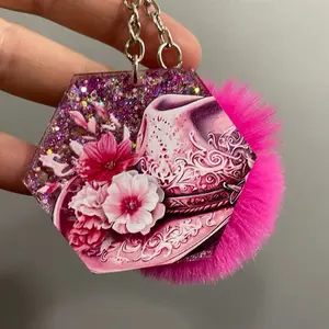 Specialty keychain with Pom LIVE CLAIM