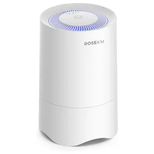 Small Air Purifier for Home Bedroom, Personal Desk Mini Air Purifier - HEPA Filter for Smoke, Dust, Allergies - Room Air Cleaner for Office, Pets & Dorm White