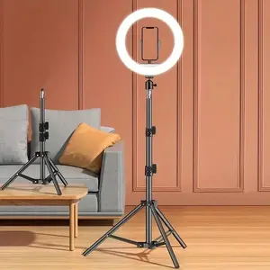Selfie Ring Light with Phone Holder Tripod, 1 Set USB Powered LED Light, Summer Gift, Selfie Lamp with Telescopic Stand for Live Streaming, Tripod for iPhone, Stand Adjustable