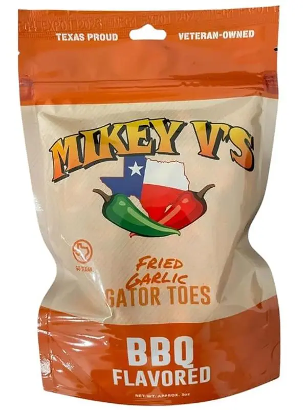 Mikey V's BBQ Gator Toes, 3.9 oz - Deep Fried Whole Garlic Cloves with Barbecue Seasoning