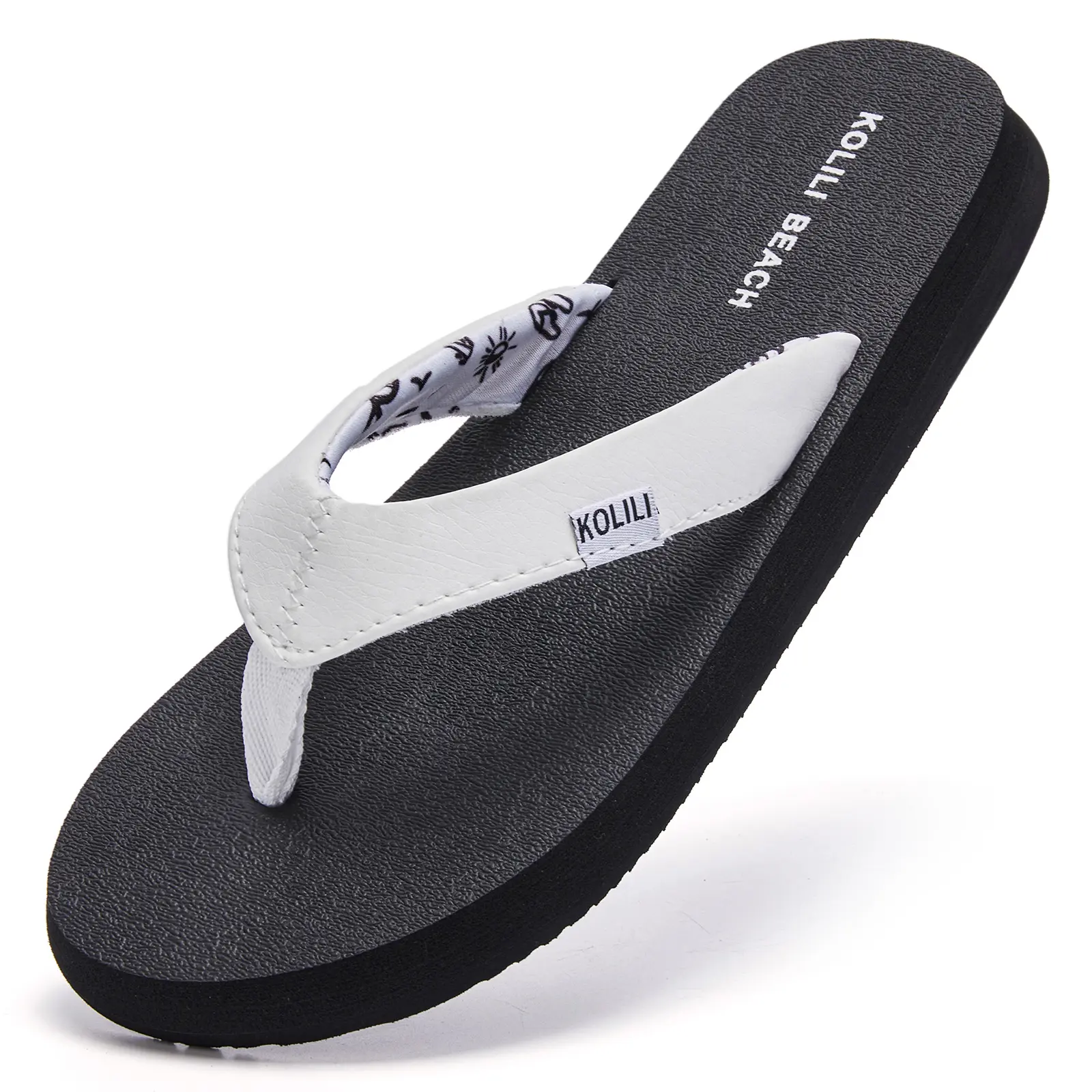 KOLILI Flip Flops for Women Comfortable Summer Beach Walking Thong Cushion Sandals Slip On Indoor Outdoor
