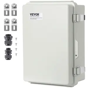 Summervibes VEVOR Outdoor Electrical Junction Box, 11.81x 7.87x 7.08 in, ABS Plastic Electrical Enclosure Box with Hinged Cover Stainless Steel Latch, IP67 Dustproof Waterproof for Outdoor Electrical Projects