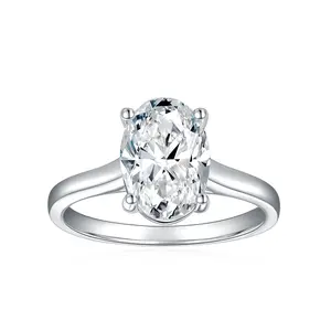 Stylish Oval Cut 2.5CT VVS Lab-Created Moissanite Ring S925 Sterling Silver Woman Exquisite Jewelry Hypoallergenic Perfect Anniversaries Engagements Gifts Star David Bracelet Parent Birthday A15