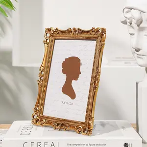 Vintage Resin Photo Frame with Vine Design, European Elegant Floral Decorative Border, Hand-Painted Home Decoration, Photography Prop, Sturdy Frame Design