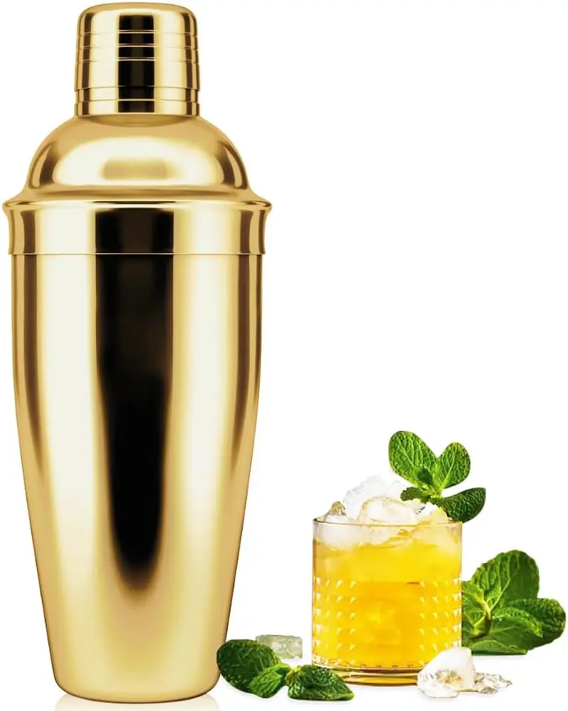 Shaker,25 oz Drink Mixer with Built-in Strainer for Mixing Drinks Margaritas,Beginner Friendly Stainless Steel Mixer Bar Utensil Tool-christmas ()