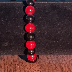Red and black bead bracelet
