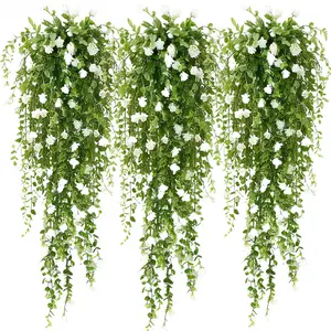 4pcs European pastoral style large simulated fern plant combination, Artificial plants, suitable for home, office, garden, porch decoration, wedding, holiday, indoor and outdoor courtyard decoration, artificial flower decoration