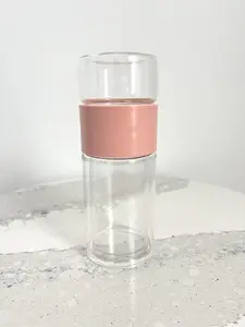 Double wall glass insulated Tea Tumbler with tea infuser for loose leaf tea