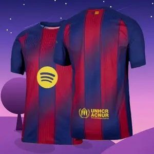 25 26 Home Red And Blue 10# Lamin'eY'amal Short Sleeve Soccer Jersey Fans Version