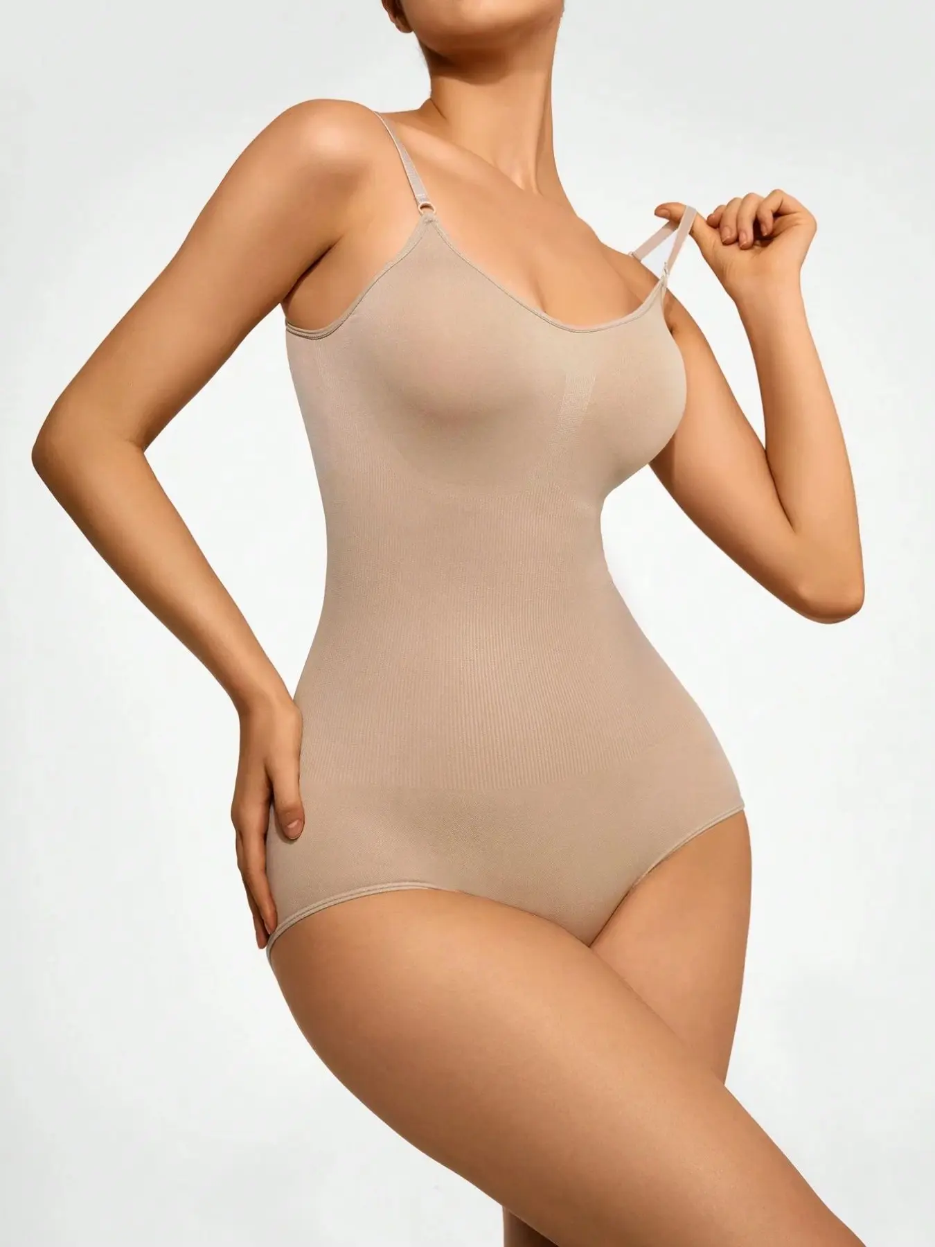 Shapewear for Women Tummy Control Body Sculpting Compression Wasit Trainer Spaghetti Strap Bodysuit Mid-Thigh Seamless Smooth Fajas Full Body Shaper Elastic Shapewear Bodysuit