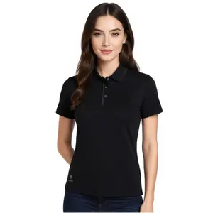 Barcelona Women's Seamless Button Polo - Black