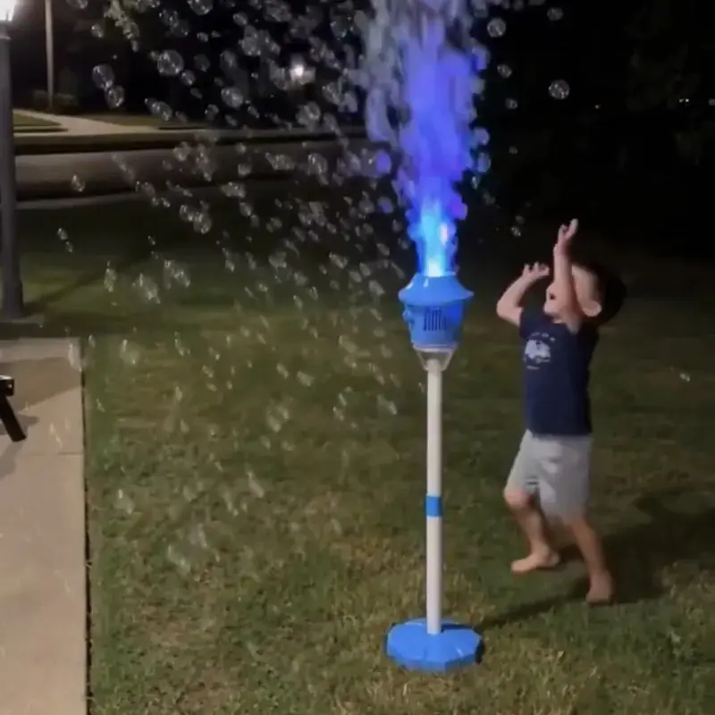 2026 Latest 47" Rechargeable Bubble Machine – Automatic Bubble Blower with Lights & Music, 3-Level Height Adjustment, Detachable Wand – Ideal for Kids’ Outdoor Party, Wedding, Garden – Bubble Solution Included