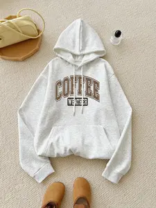 Women's Letter Print Drop Shoulder Hoodie, Fashion Casual Drawstring Pocket Hooded Sweatshirt for Daily Holiday Outdoor Wear, Women Clothing for Fall & Winter