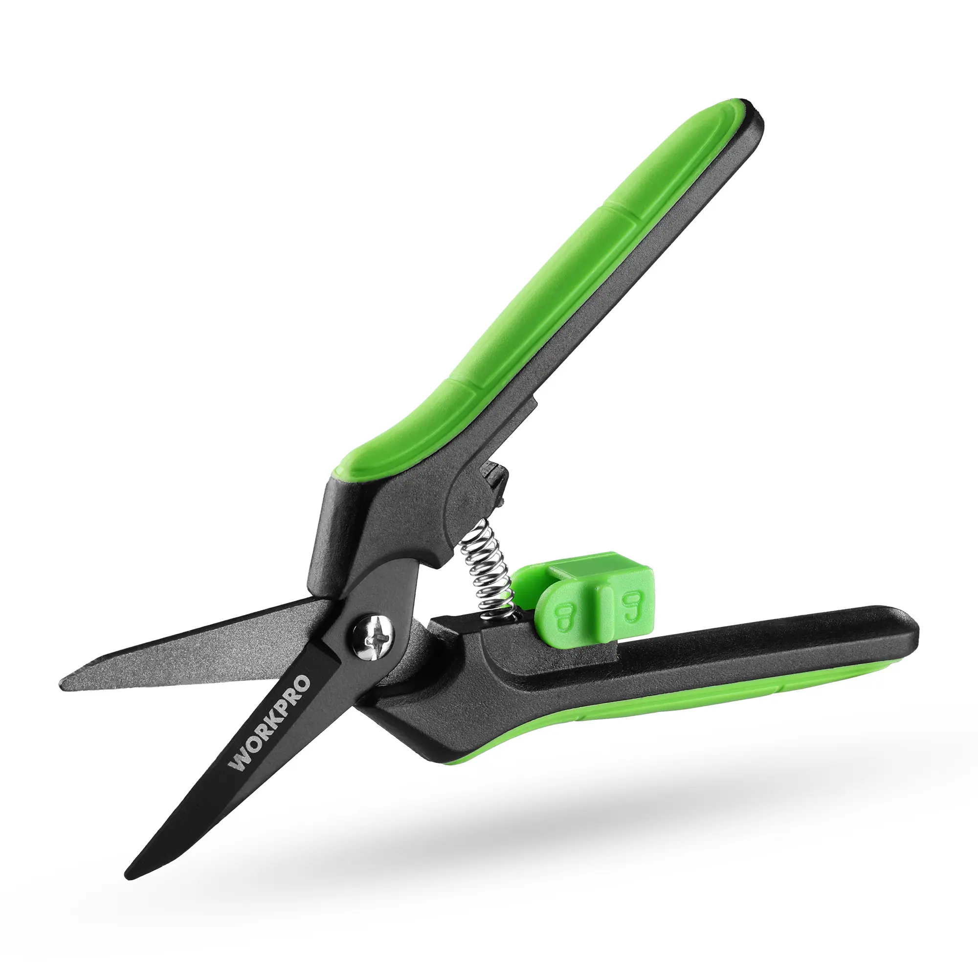 WORKPRO 6-Inch Garden Pruning Shears High-Carbon Steel, Spring-Loaded Nonstick, with Safety Lock