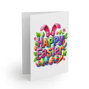 Cute Bunny Greeting Cards — Set of 8/16/24 Blank Note Cards, Vintage Floral Easter & Baby Shower Stationery