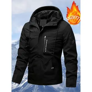 A popular fall/winter men's fleece-lined, insulated winter jacket with full zip closure and hooded windbreaker. Machine-washable, cold-weather outdoor wear perfect for skiing, snowboarding, and hiking. Thermal lined outerwear
