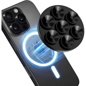 Magnetic Suction Cup Phone Mount for MagSafe Case - Silicone Octo Cup Buddy Sticky Grip Holder for iPhone, Removable Hands-Free Mirror Shower Stand