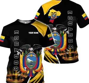 Tee4U 8 Personalized Name Ecuador Shirt 3D Ecuadorian Flag Pride Gift T-Shirt for Men Women S-5XL Camiseta De Ecuatoriana Mujer Polo Shirt, S-5XL Unisex RLG6