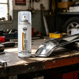 Mirror Finish Chrome Repair Spray, Multi-Purpose Silver Metal Spray for Automotive Rims, Motorcycle Parts, Home Hardware Restoration
