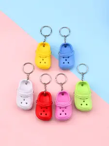 Cute Cartoon Mini Sandals Keychain, Car Backpack Hanging Decoration, Gift Keyring, Small Hole Shoes Accessory, Adorable Charm, Keychain Kawaii, Keychain For Bags, Keychain Surprise Collectibles