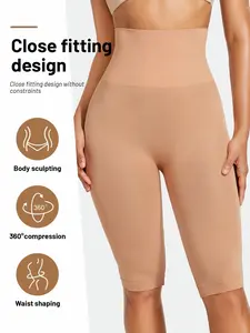 Seamless High-Waist Shaping 5-Point Shorts for Women: strong tummy control, waist trim, leg slim & hip lift. High-stretch, soft skin-friendly fabric, no tightness. Perfect under dresses/pants, invisible shaping, anti-exposure, smooth fit for daily wear.